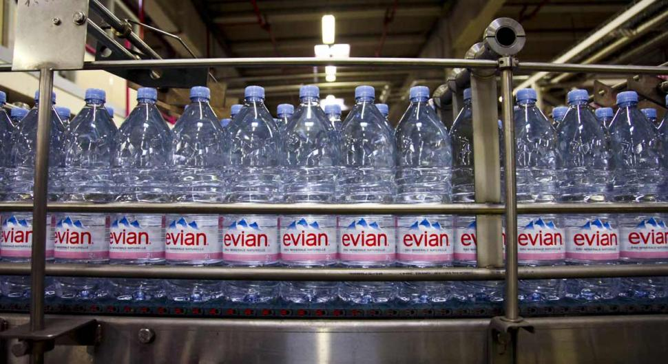 Evian water packaging plant