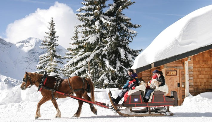 avoriaz chalet horse snow